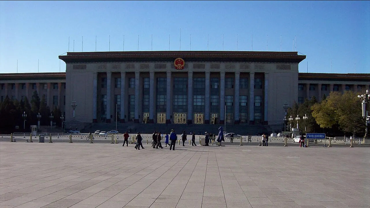 The Great Hall of the People on Tiananmen Square in Beijing