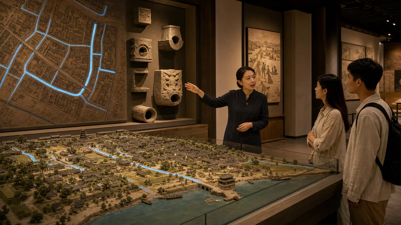 An interpretive visualization of Ganzhou's historic Fushougou drainage system